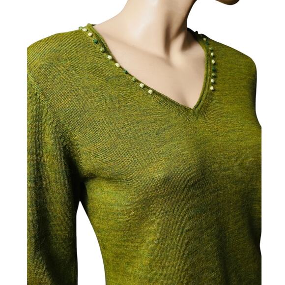 100% Baby Alpaca Made in Peru V-Neckline Sweater Long Sleeves Size Small - Picture 6 of 10